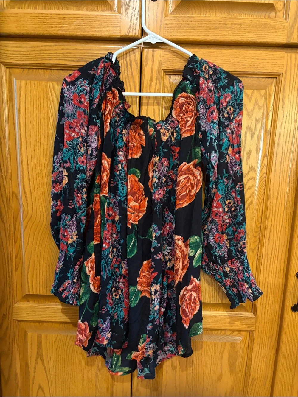 NWT! Free People Floral Off-Shoulder Peasant Blouse